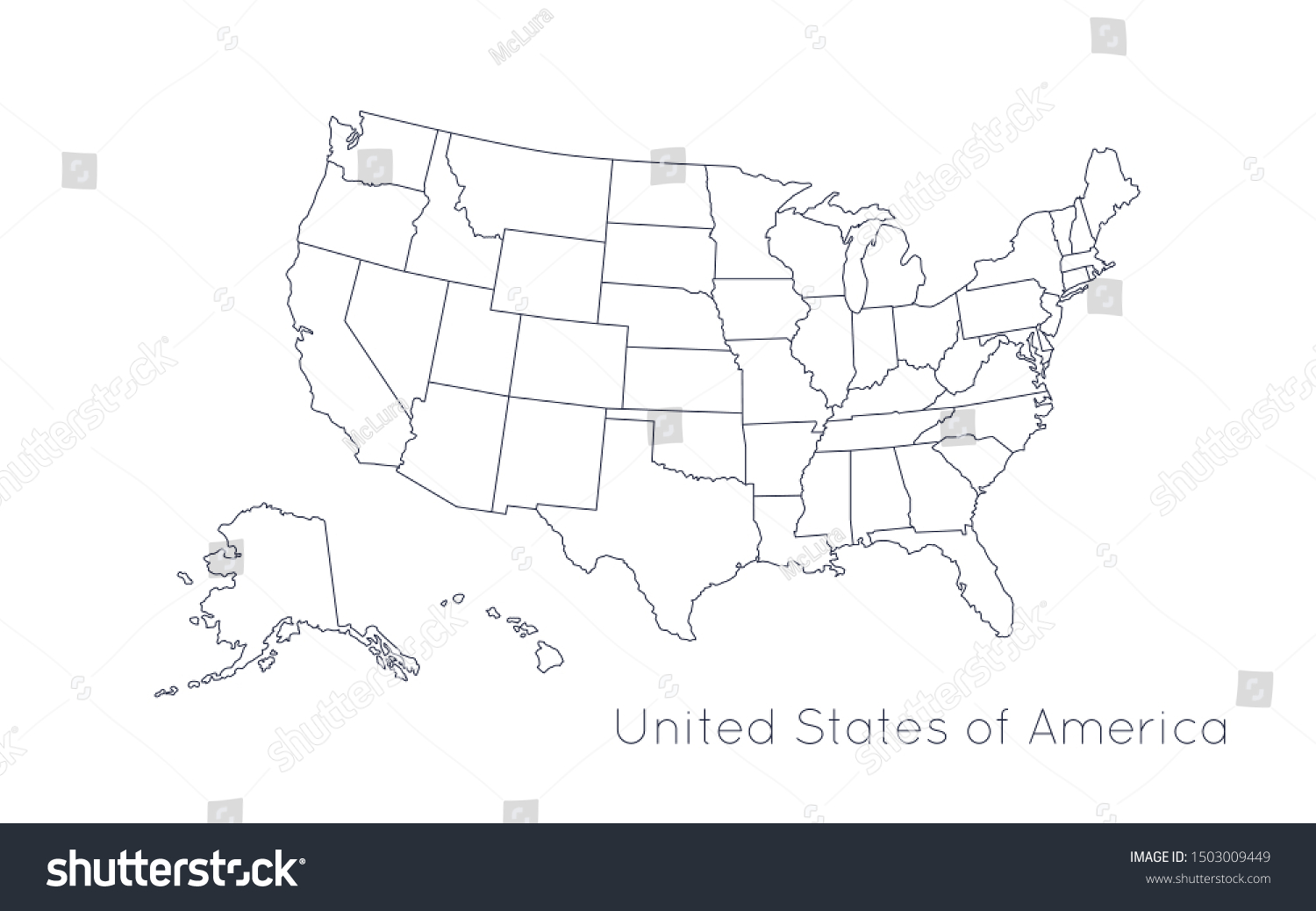 High Detailed Vector Map United States Of Royalty Free Stock Vector Avopix Com