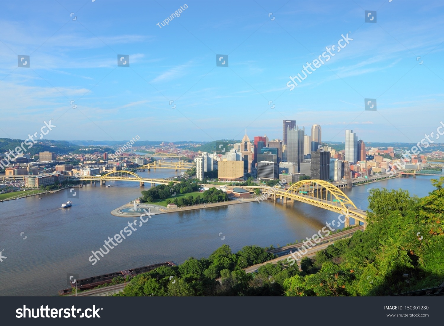 Pittsburgh, Pennsylvania - city in the United States. Skyline with Allegheny and Monongahela River. #150301280