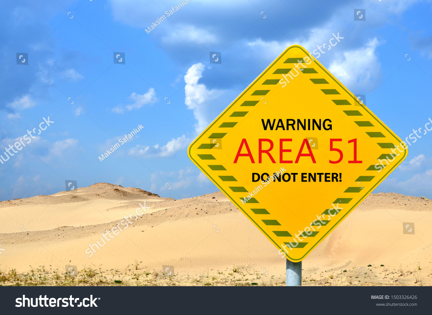Top-secret US Air Force base "Area 51". The mysterious military test area associated with UFO.  #1503326426