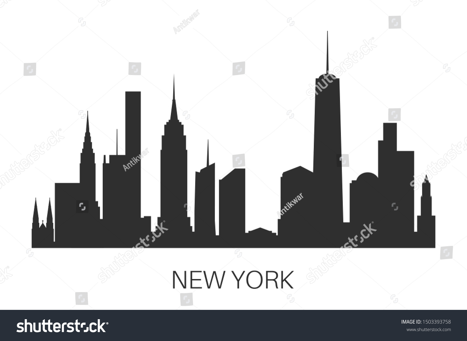 New York City skyline. Vector illustration - Royalty Free Stock Vector ...