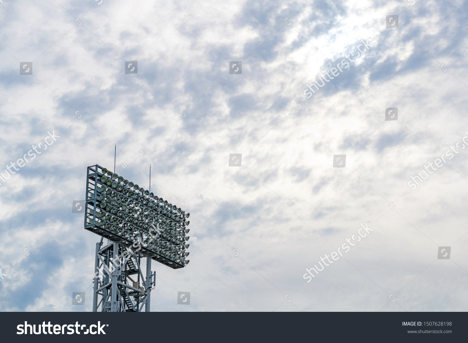 Illumination tower of the baseball stadium #1507628198