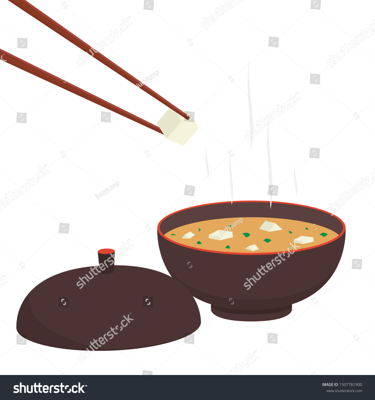 Japan Cup Vector Miso Soup In Cup Wallpaper Royalty Free Stock