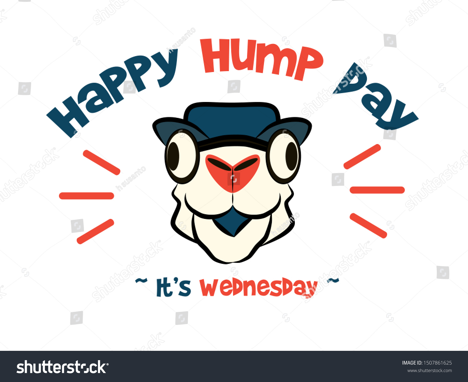 Happy Hump Day Funny Camel And Letter Vector Royalty Free Stock