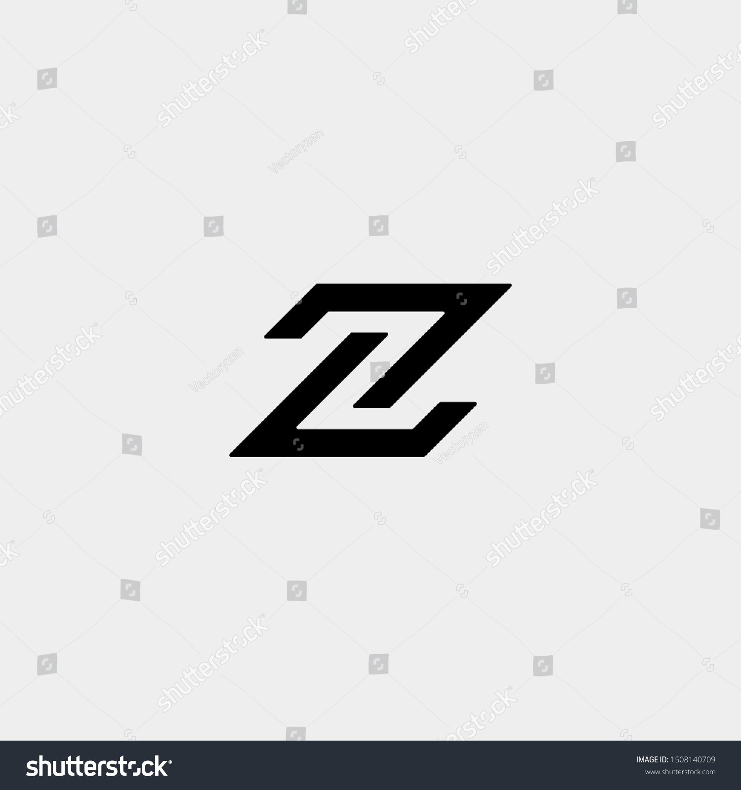 Letter N Nn Z Zz Monogram Logo Design Minimal - Royalty Free Stock 