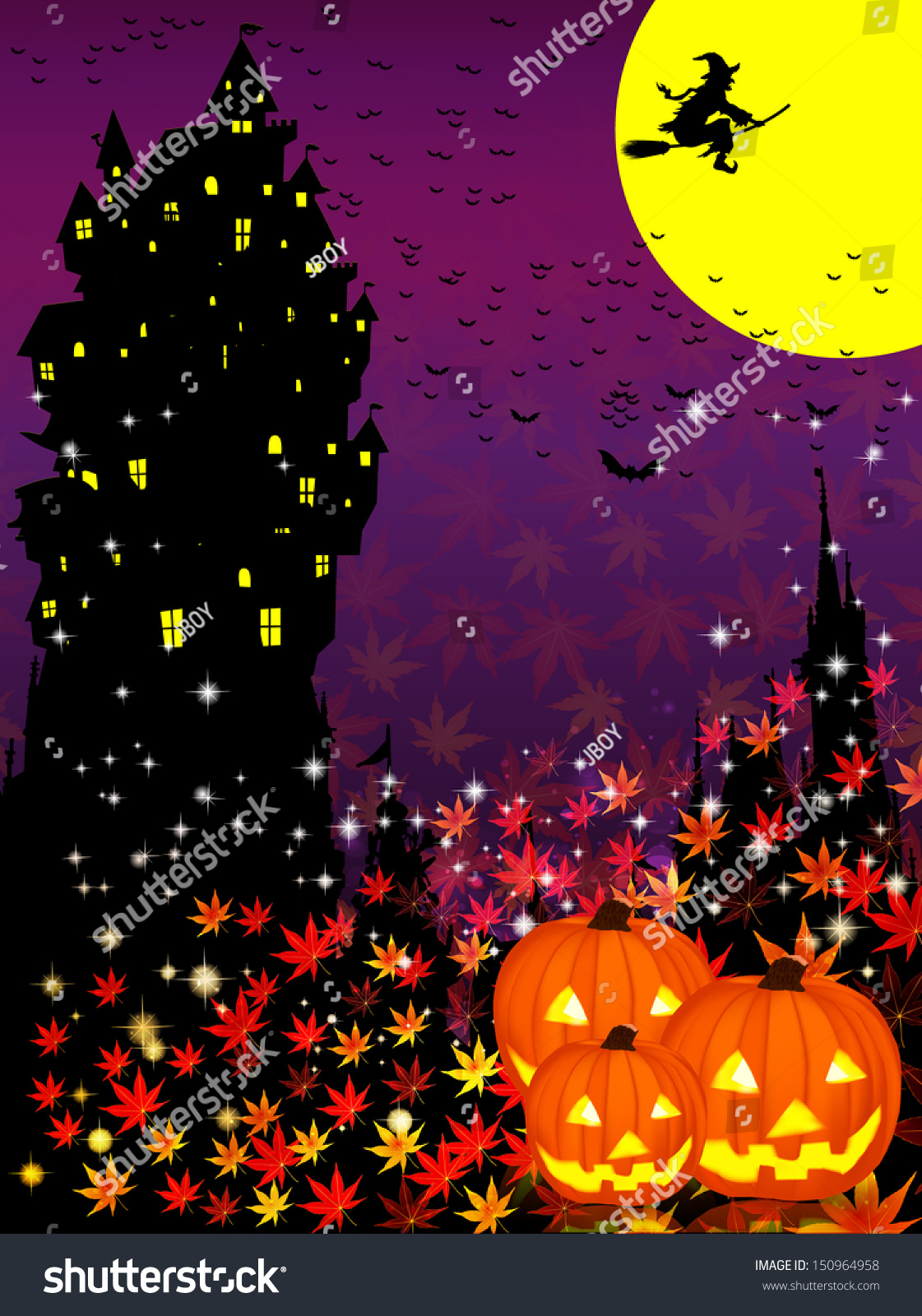 Halloween pumpkin background maple #150964958