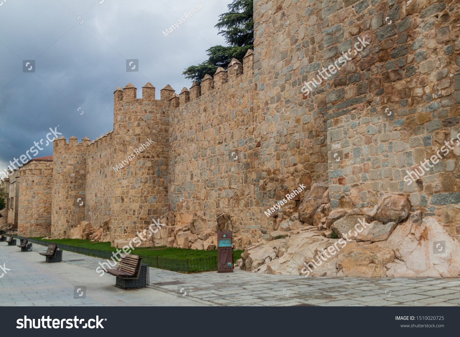 Fortification walls of the old town in Avila, Spain. #1510020725