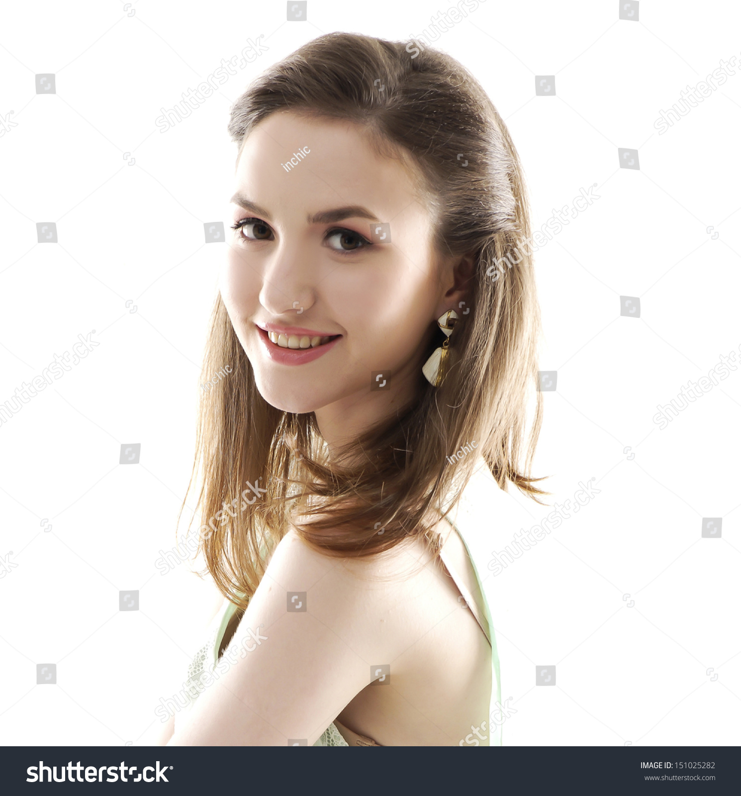 young woman smiling . Studio shot #151025282
