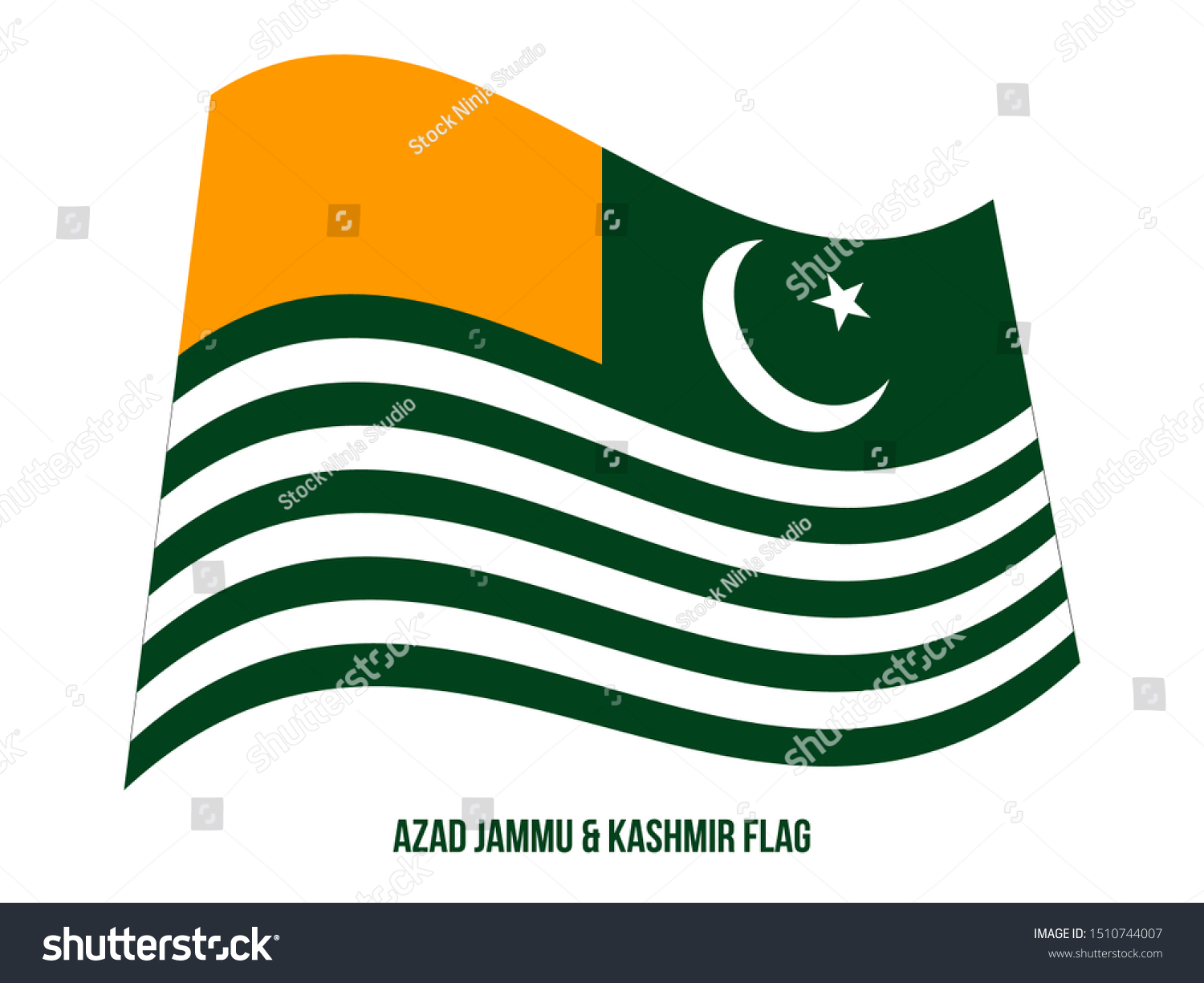 Azad Jammu and Kashmir Flag Waving Vector - Royalty Free Stock Vector ...