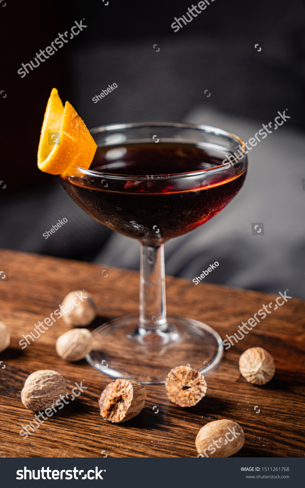 cocktail with nutmeg on the wooden table #1511261768