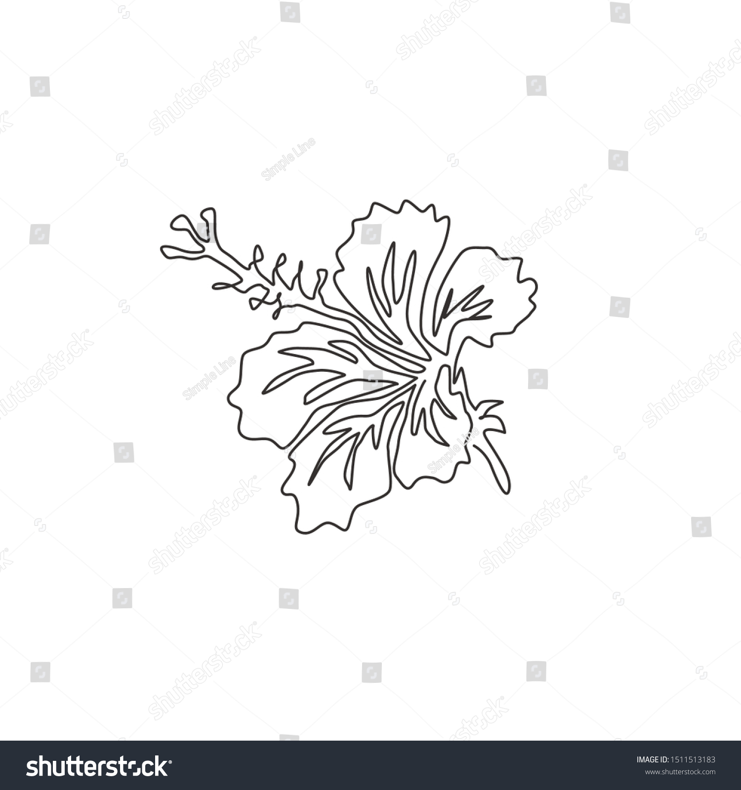 One Continuous Line Drawing Of Beauty Fresh Royalty Free Stock Vector