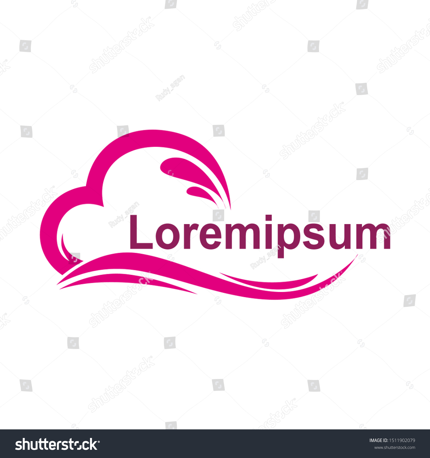 logo design concept, pink heart logo design for Royalty Free Stock