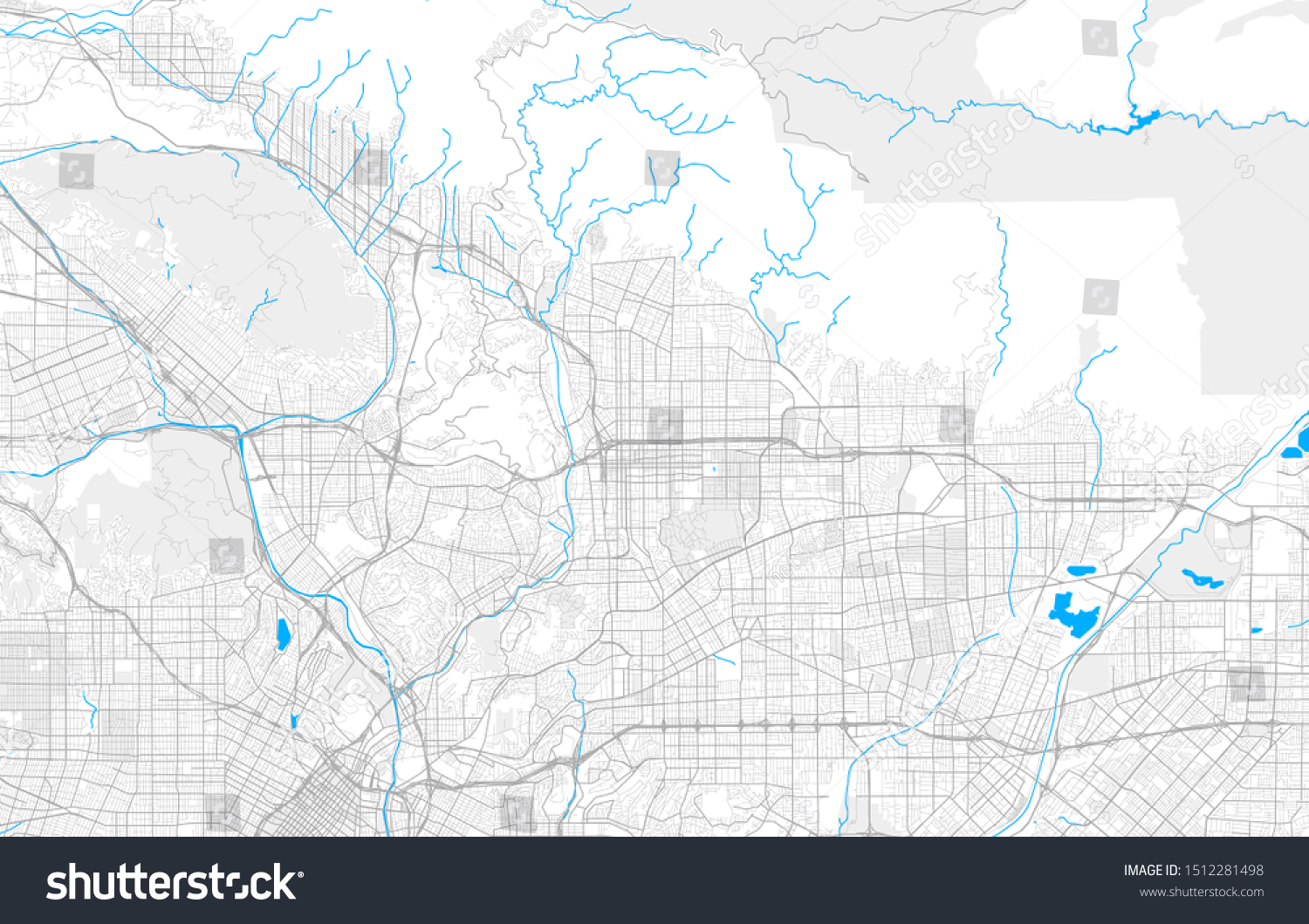 Rich detailed vector area map of Pasadena, - Royalty Free Stock Vector ...