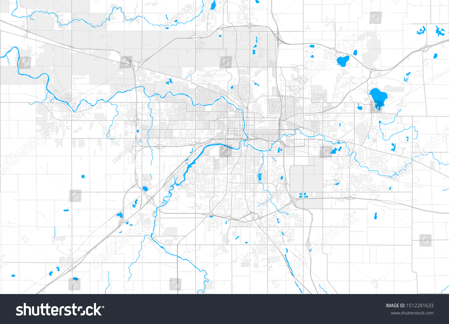 Rich detailed vector area map of Lansing, - Royalty Free Stock Vector ...