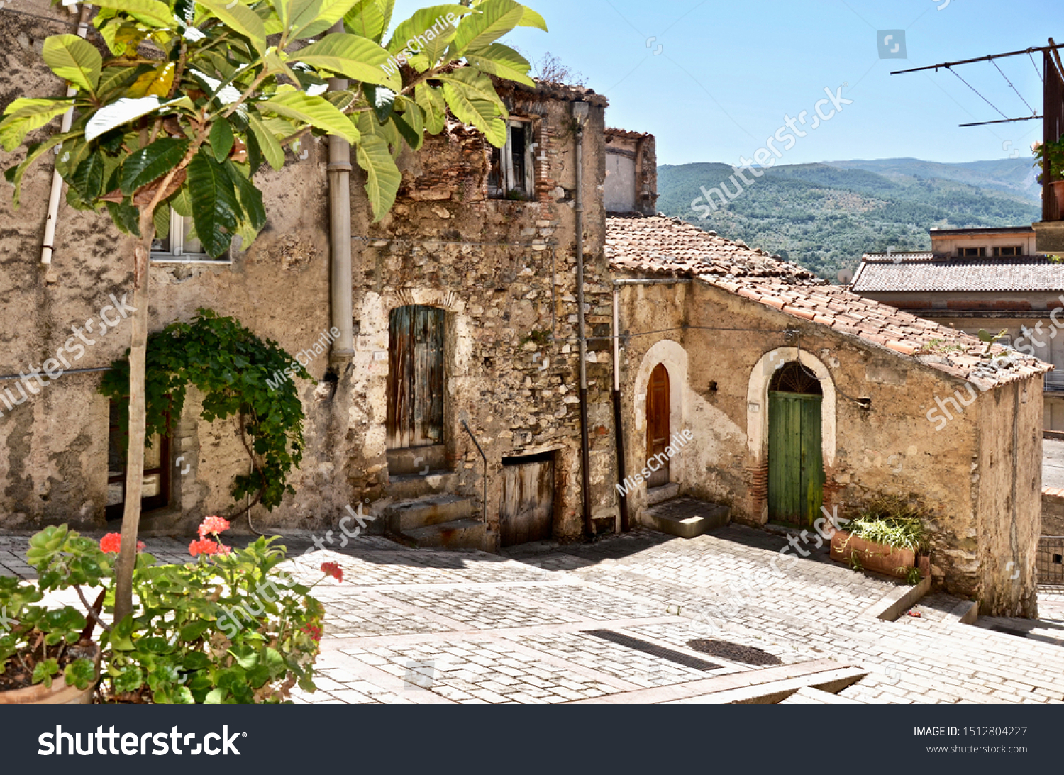 Alcara Li Fusi, Messina, Sicily, Italy - July 2014 - Typical Sicilian old streets #1512804227