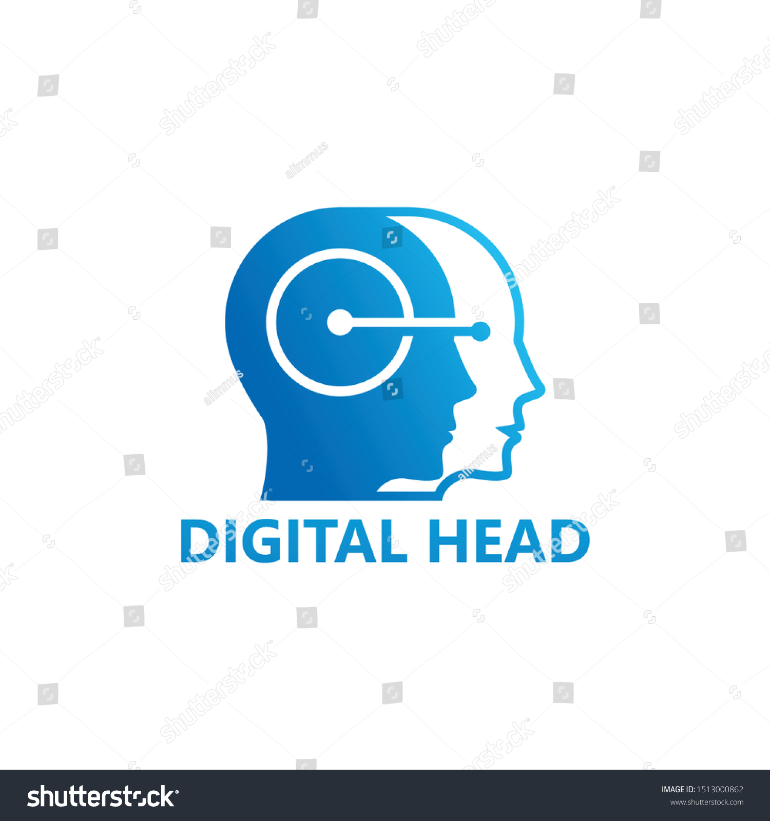 Digital Head Logo Template Design - Royalty Free Stock Vector ...