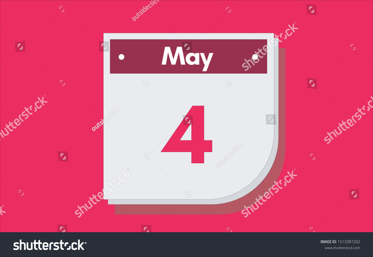 May 4th calendar icon Day 4 of month Vector Royalty Free Stock