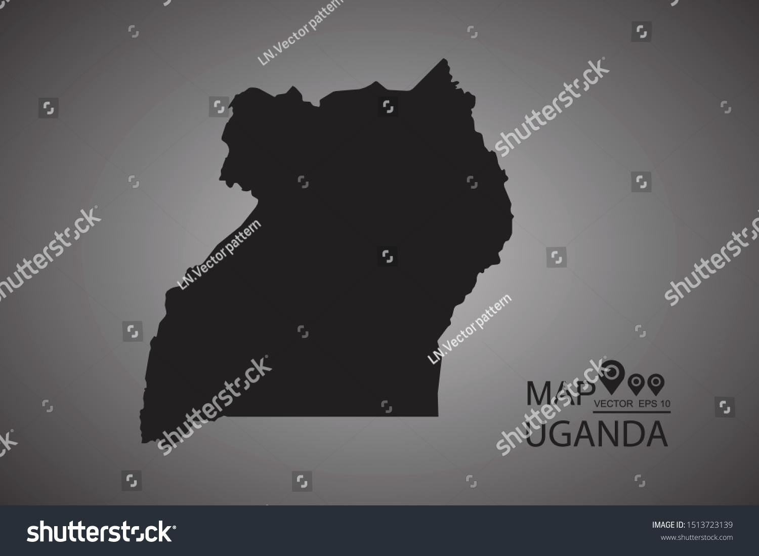 Map Of Uganda Vector Illustration Eps 10 Royalty Free Stock Vector