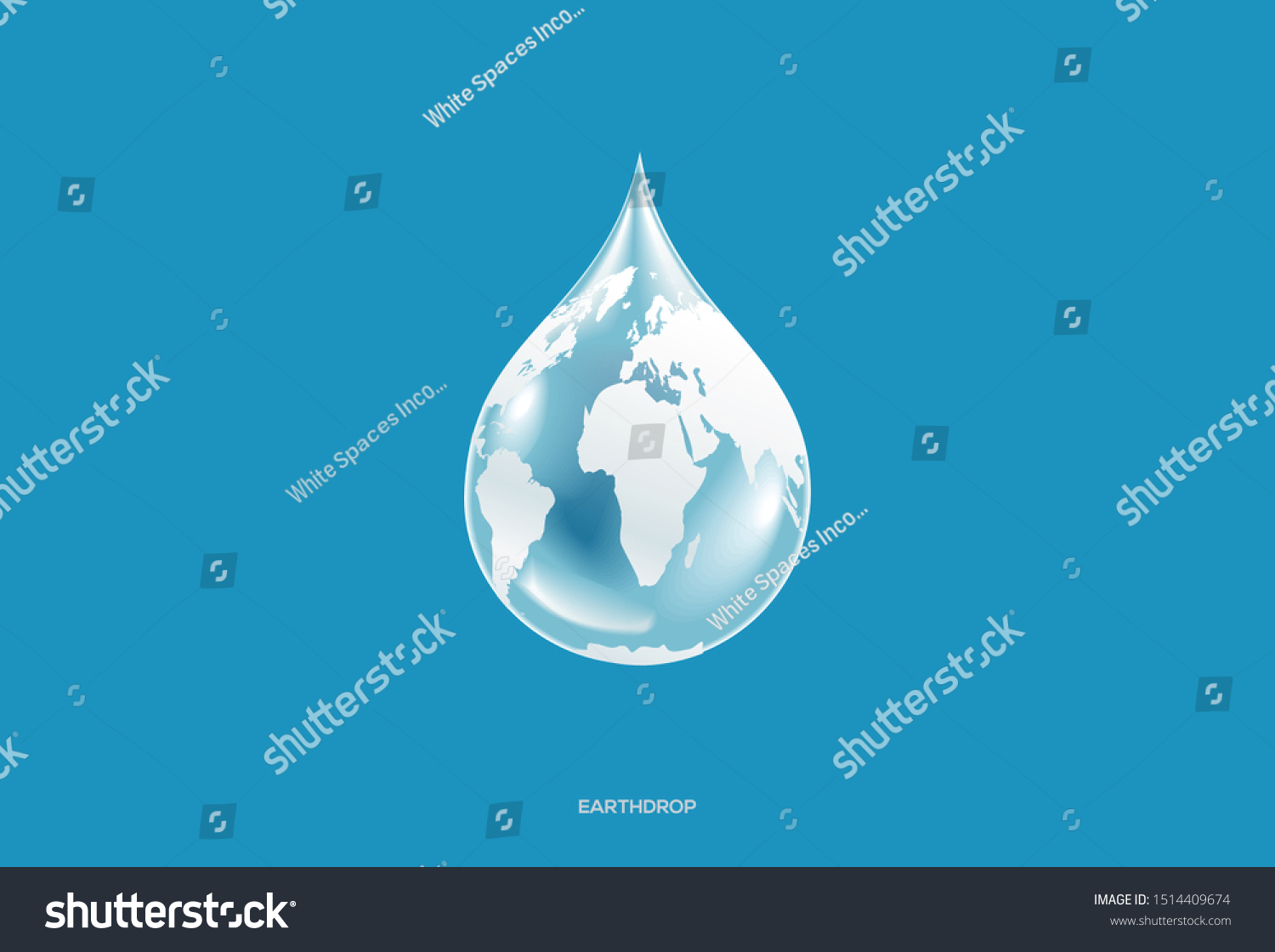 Logo icon of earth in water drop shape, - Royalty Free Stock Vector ...