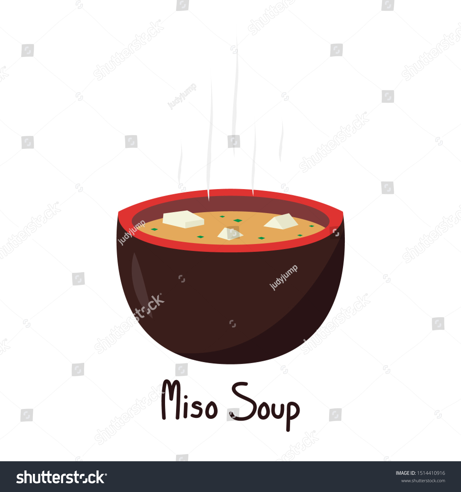 Japan Cup Vector Miso Soup In Cup Wallpaper Royalty Free Stock