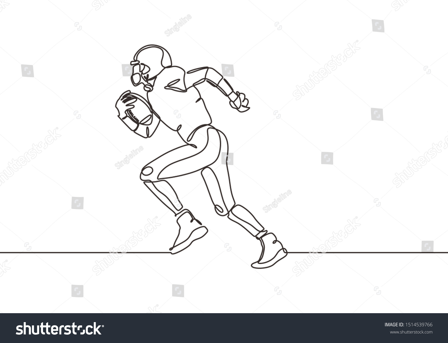 Continuous one line drawing of football player. - Royalty Free Stock ...