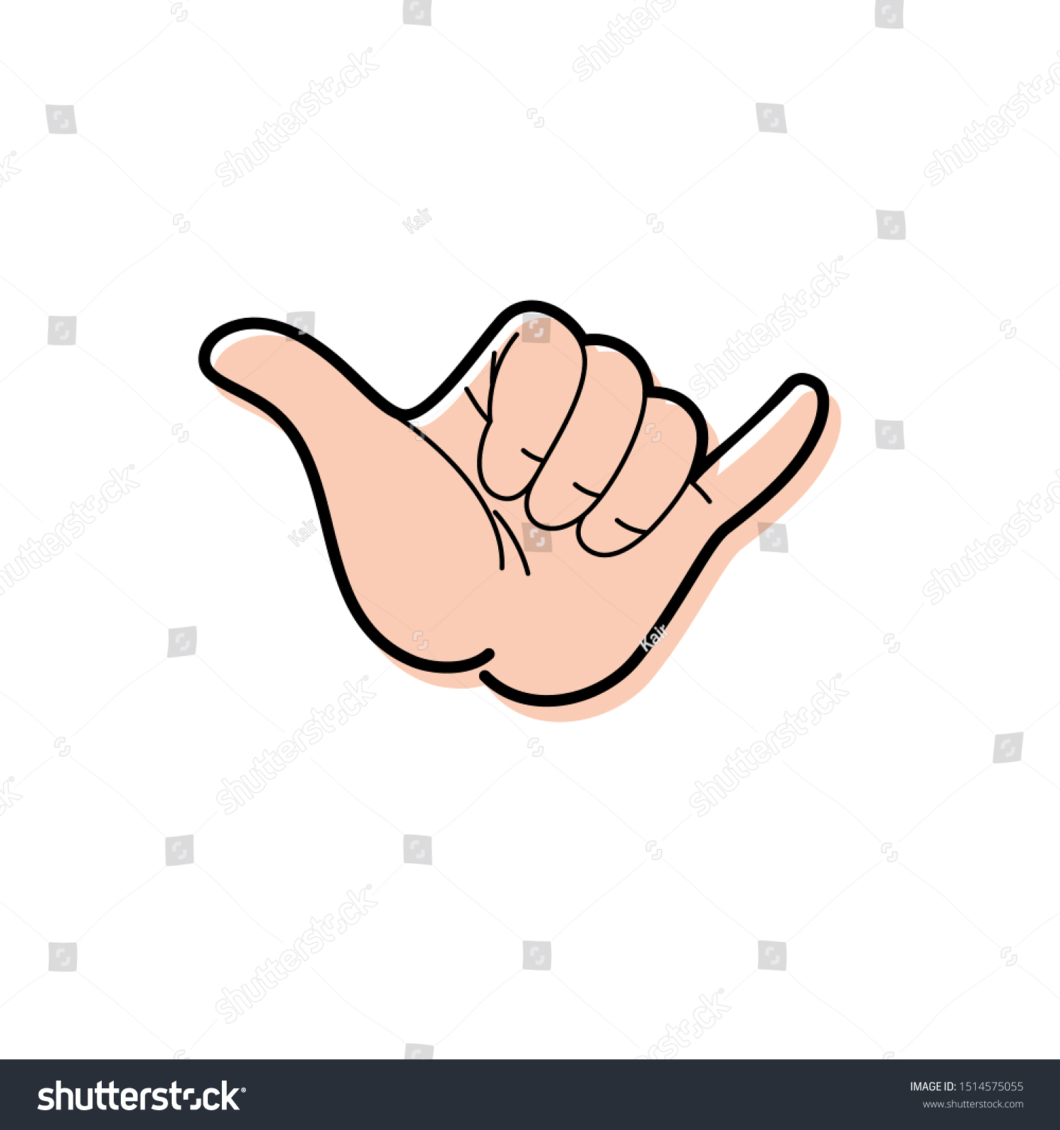 Shaka Hand Vector Sign Hang Loose Symbol Royalty Free Stock Vector