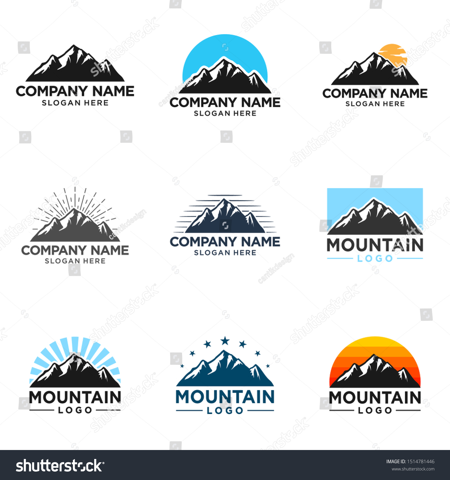 Mountain Logo Design Template Inspiration, - Royalty Free Stock Vector ...