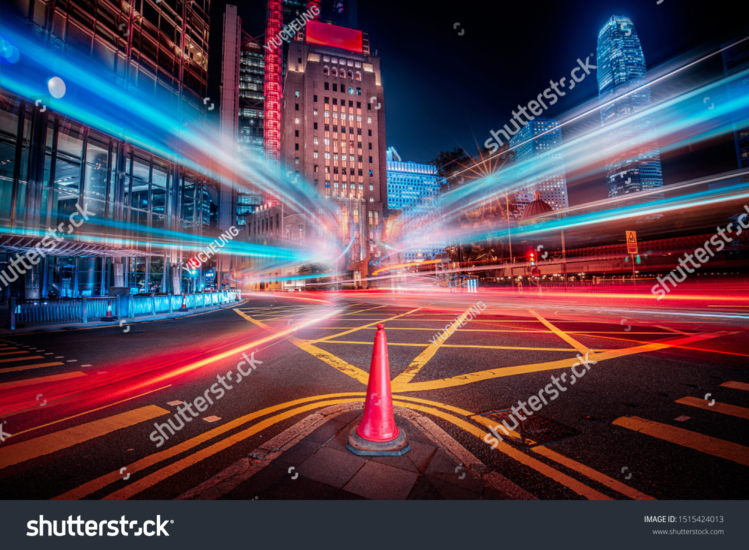 Motion speed effect in modern city street #1515424013