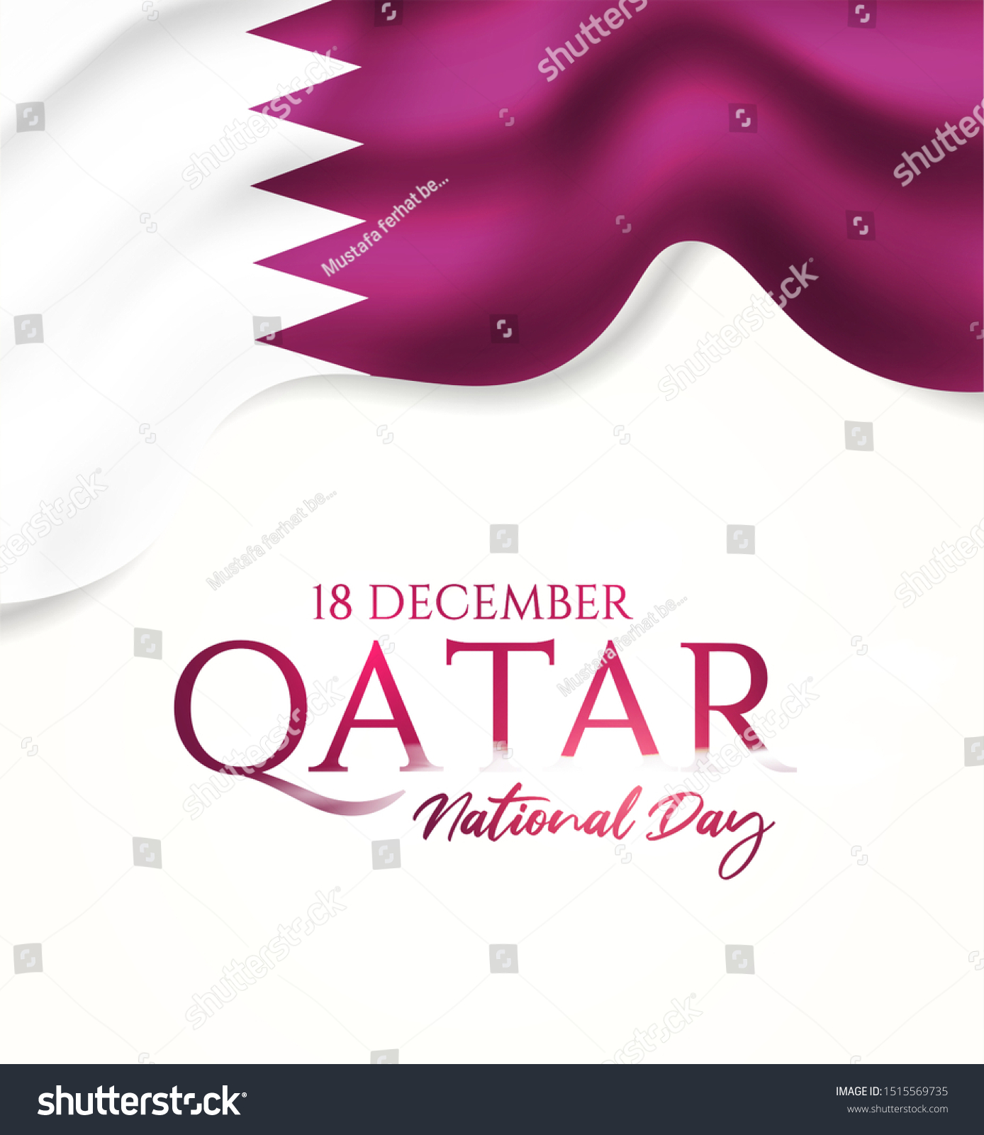 Qatar national day celebration with landmark and Royalty Free Stock