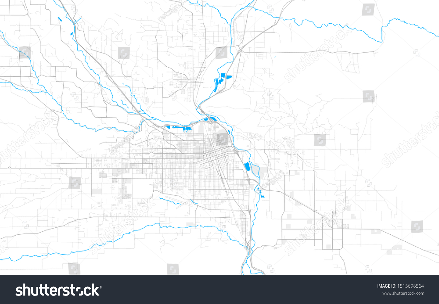 Rich detailed vector area map of Yakima, - Royalty Free Stock Vector ...