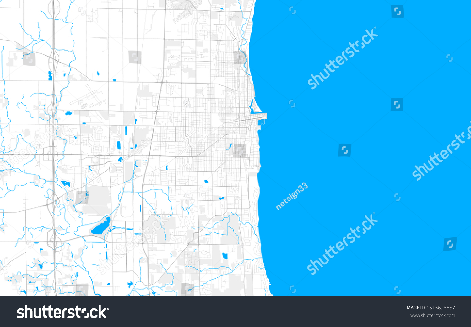 Rich detailed vector area map of Kenosha, - Royalty Free Stock Vector ...