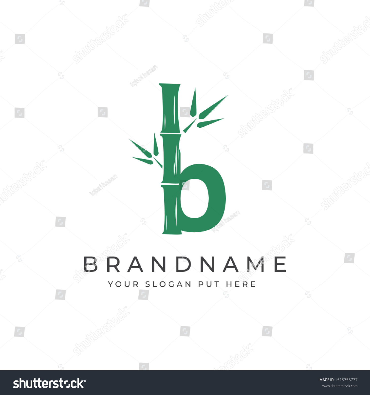 Bamboo B Letter Logo Design Template Vector - Royalty Free Stock Vector ...