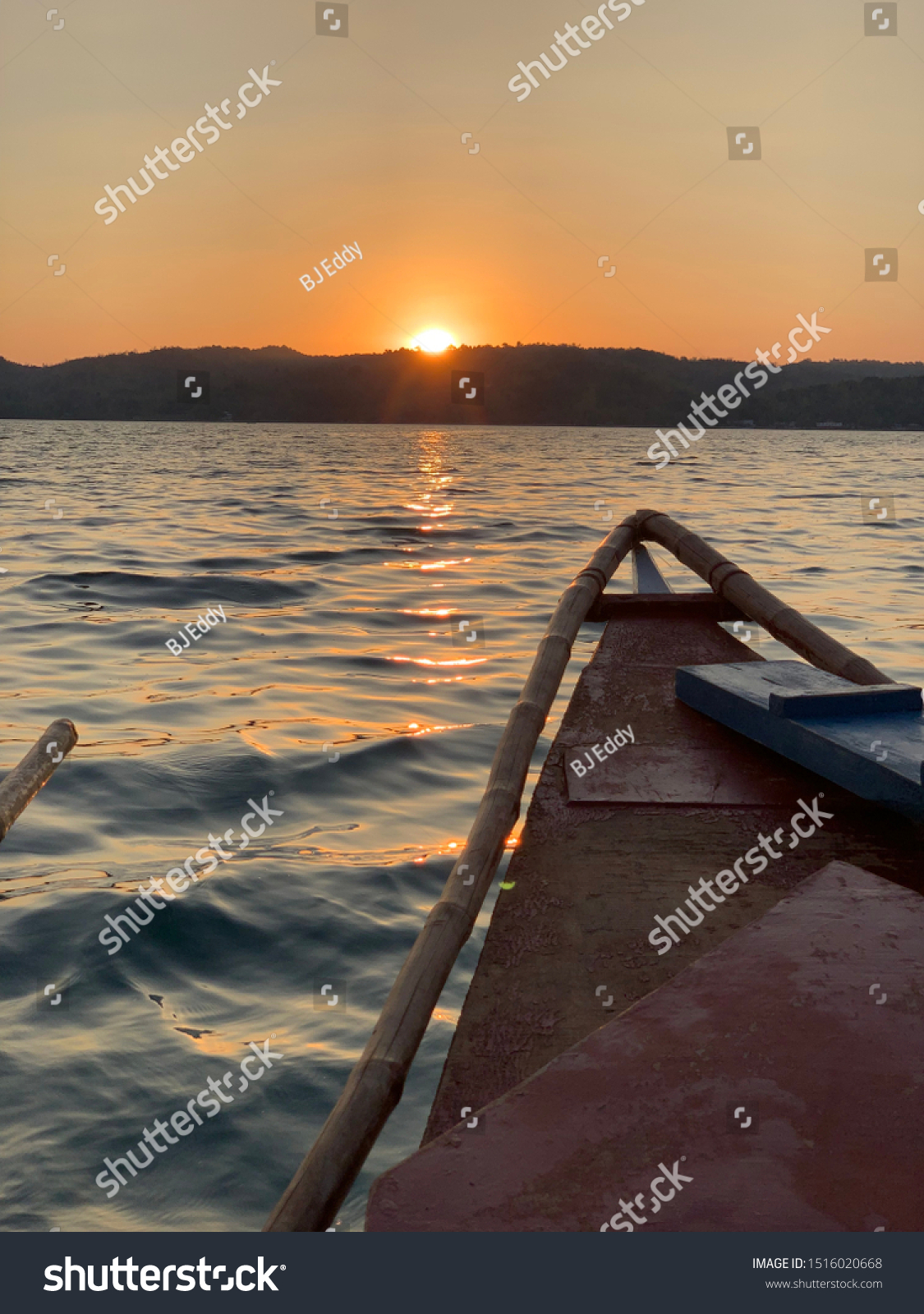 Sunset on pump boat Philippine Sea  #1516020668