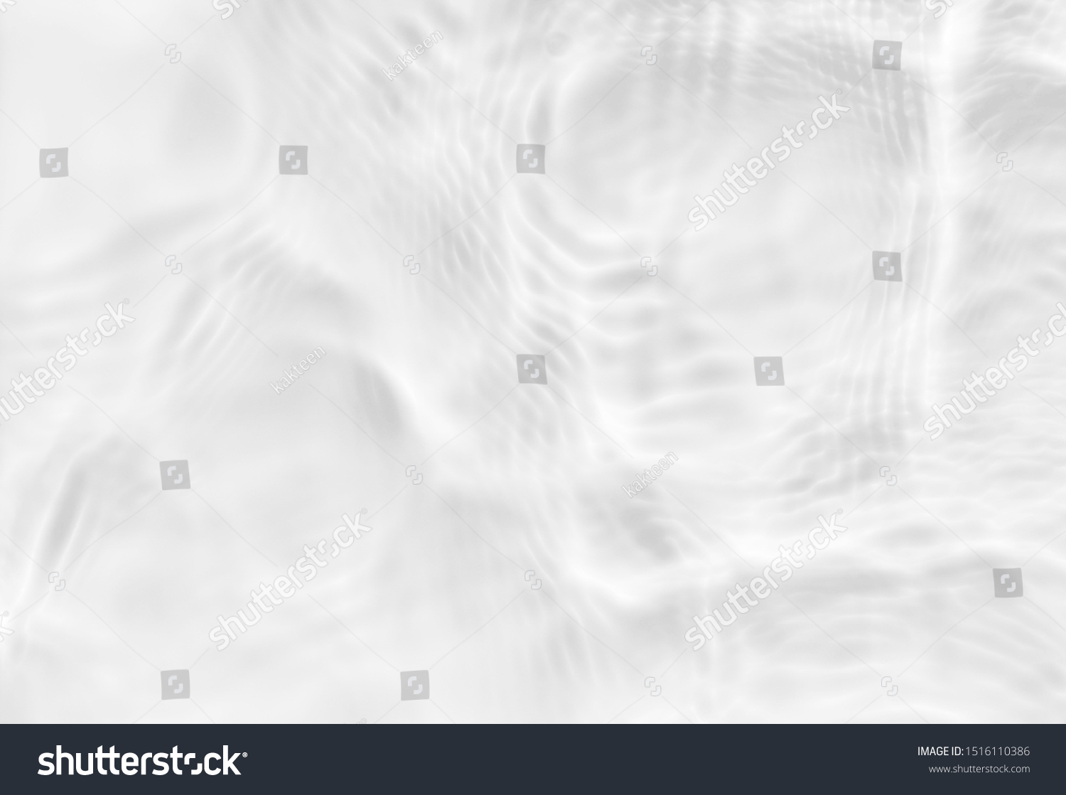 White texture of light-shadow pattern of sunlight reflection from rippled water surface. Beautiful natural pattern with 3D feeling. White-grey water waves marbling. #1516110386