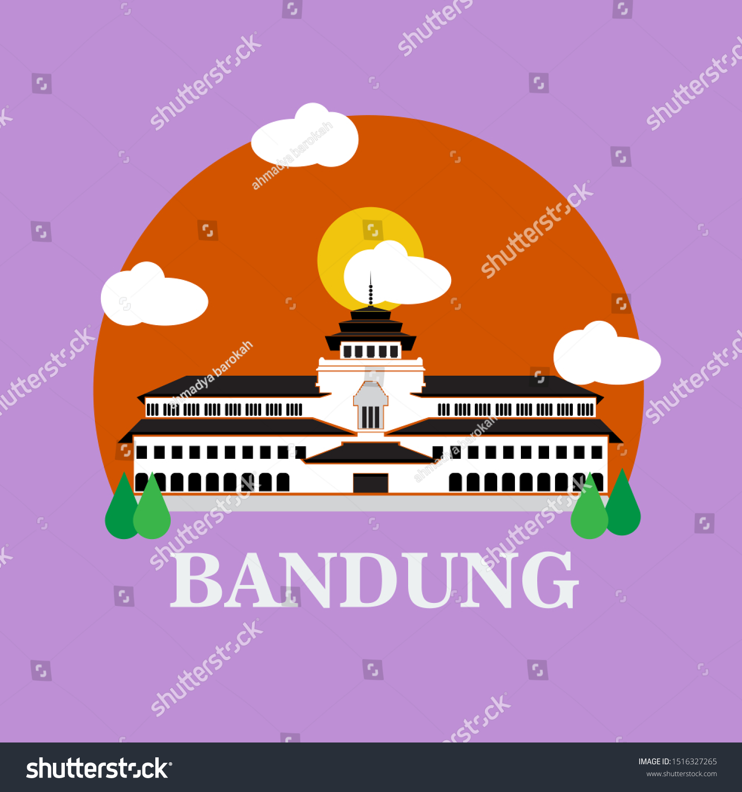 Bandung landmark icon,West java ,Indonesia. - Royalty Free Stock Vector ...