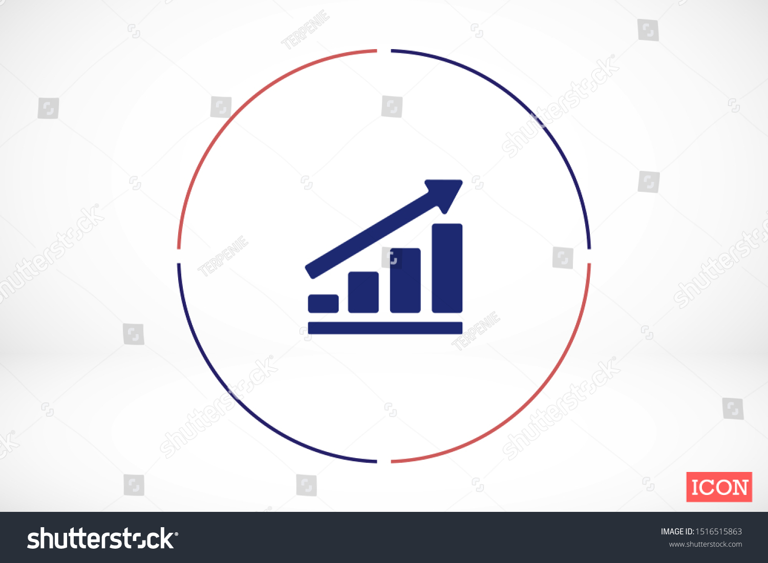 Chart up vector icon Infographic. Chart icon. - Royalty Free Stock ...