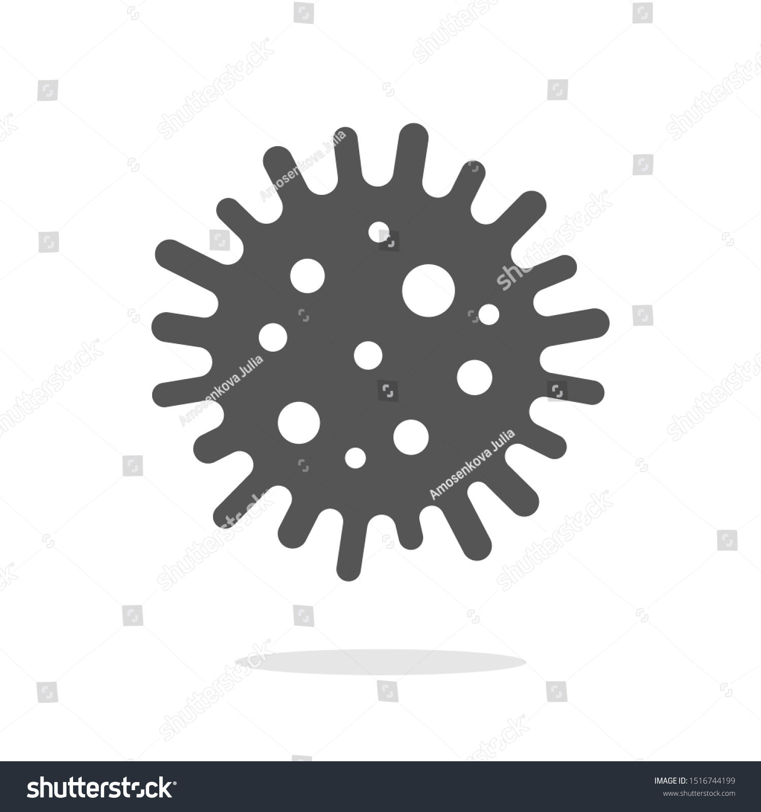 Virus, bacteria, microbe icon. Vector Bacteria sign in flat style. Microbe bacteria icon. Microbe bacteria vector web icon. EPS 10 #1516744199