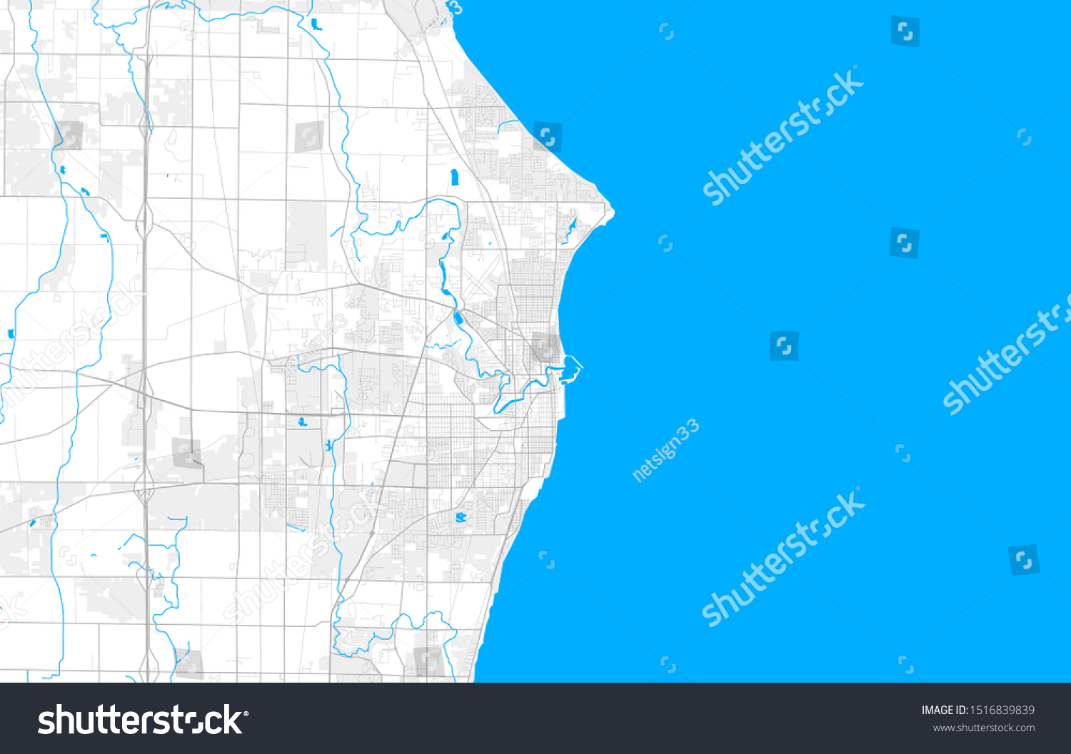 Rich Detailed Vector Area Map Of Racine Royalty Free Stock Vector   Avopix 1516839839 