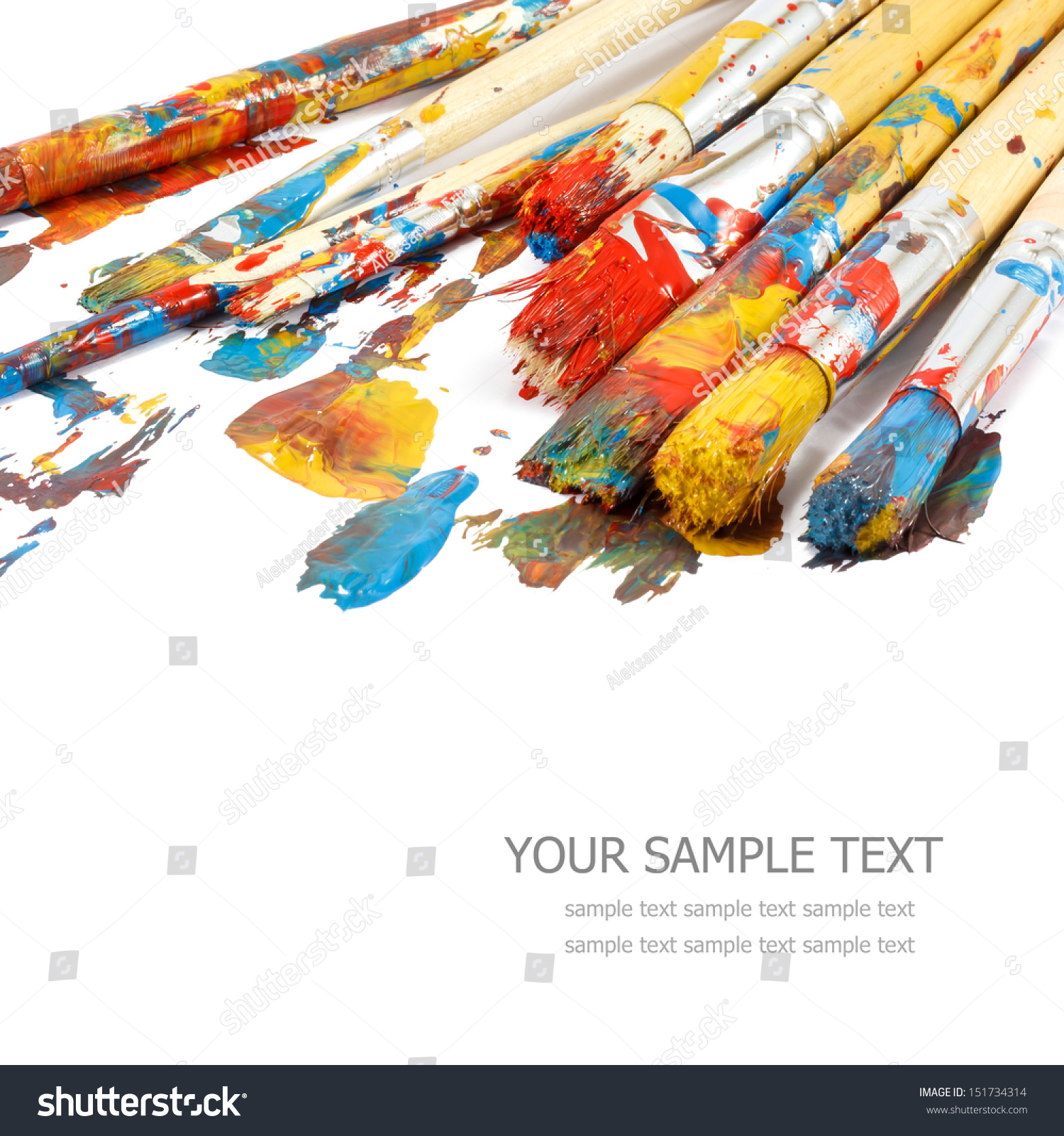 Colorful paints and artist brushes #151734314