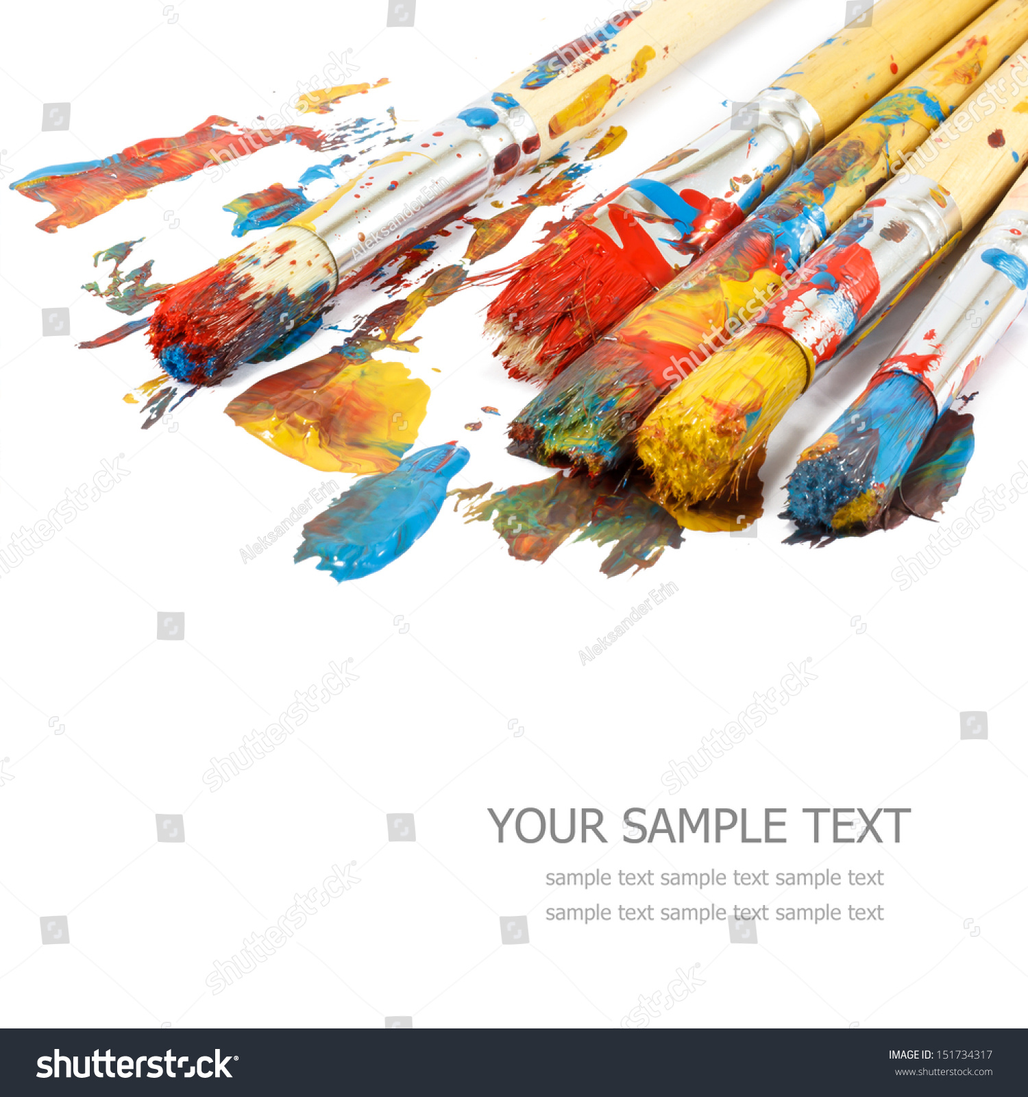Colorful paints and artist brushes #151734317