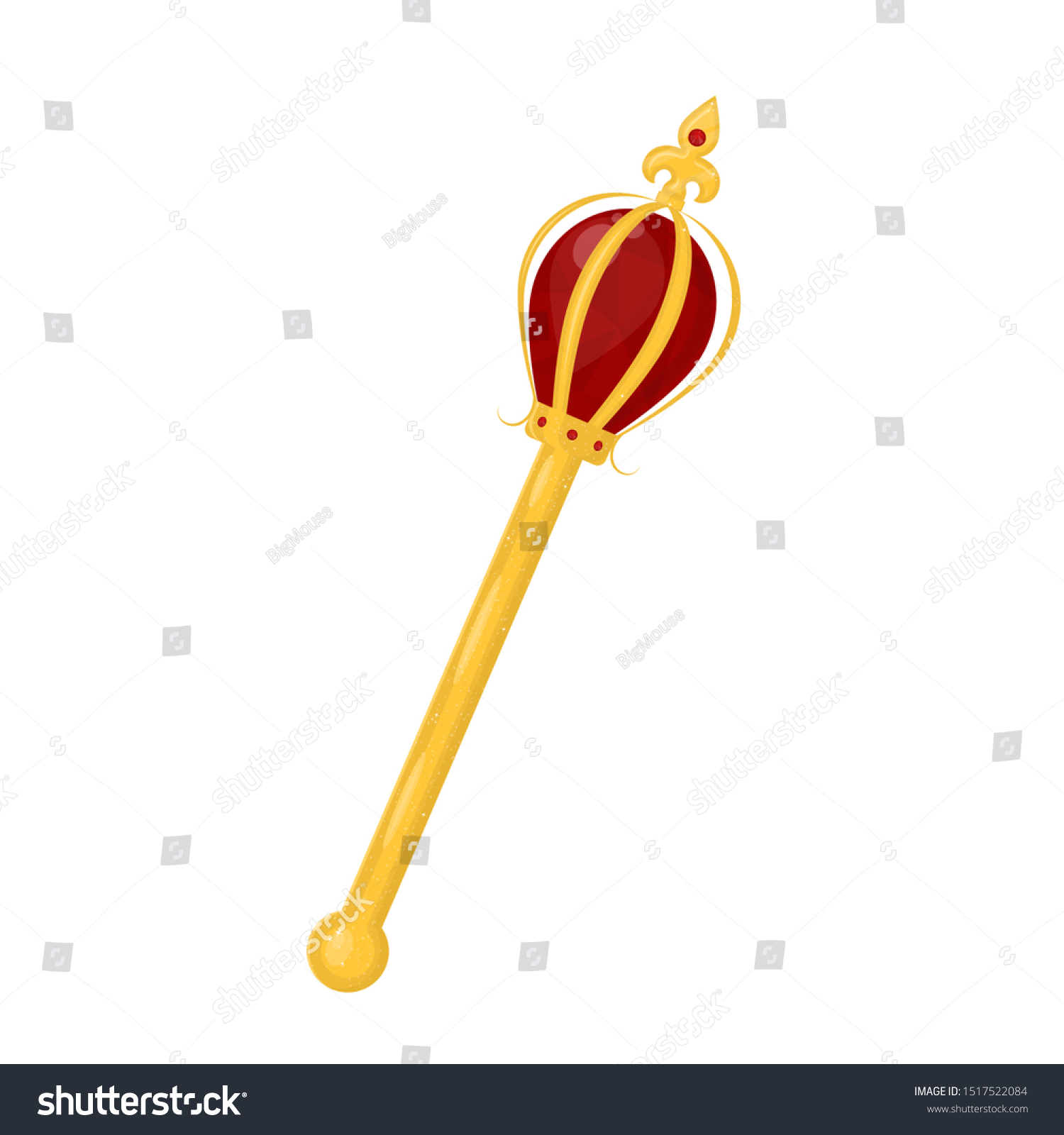 Cartoon Color Golden Royal Regal Scepter - Royalty Free Stock Vector ...