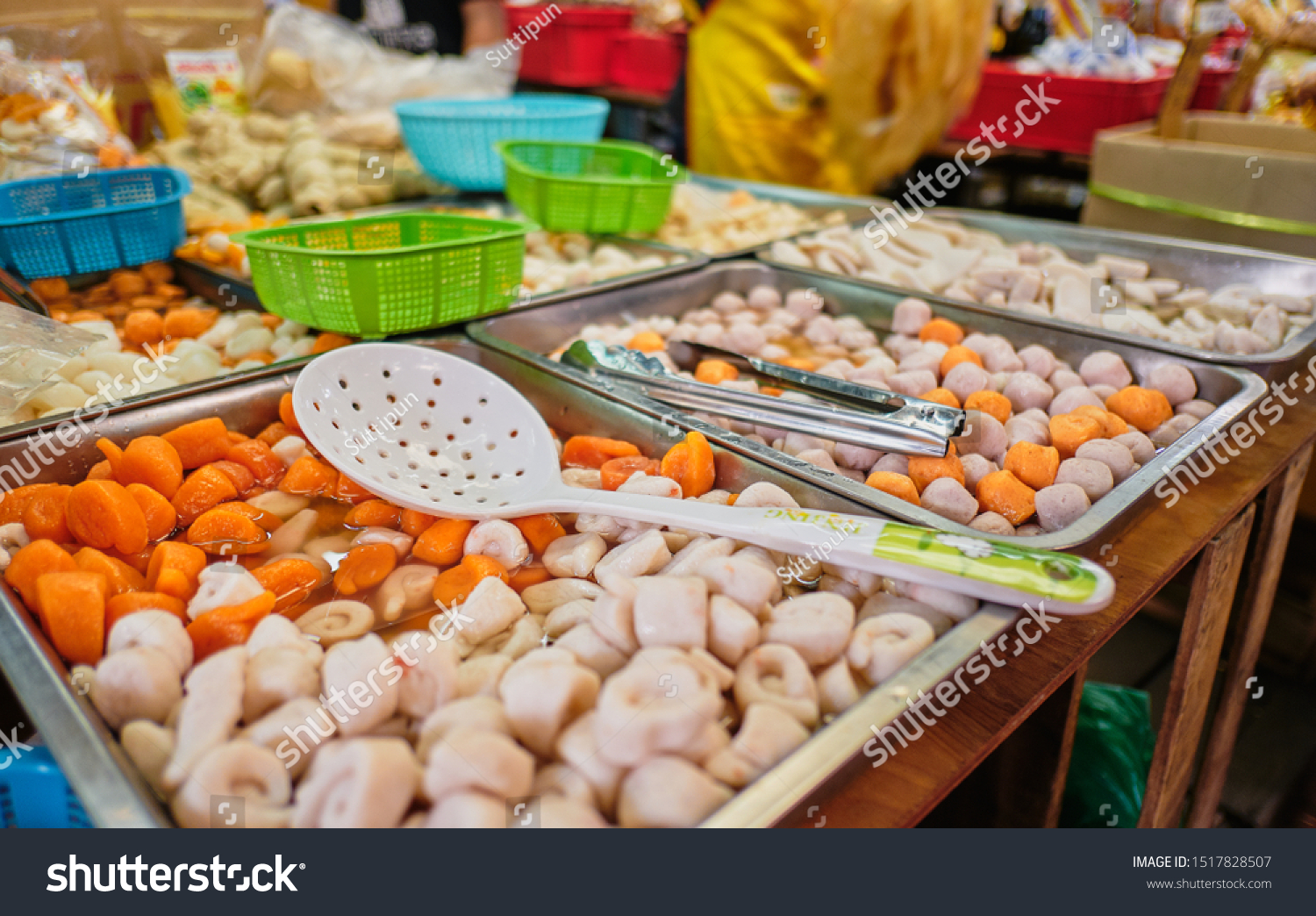 Vegetable Protein Main ingredients in a vegetarian food in Vegetarian festival thai. Yaowarat or  bangkok china town, Thailand #1517828507