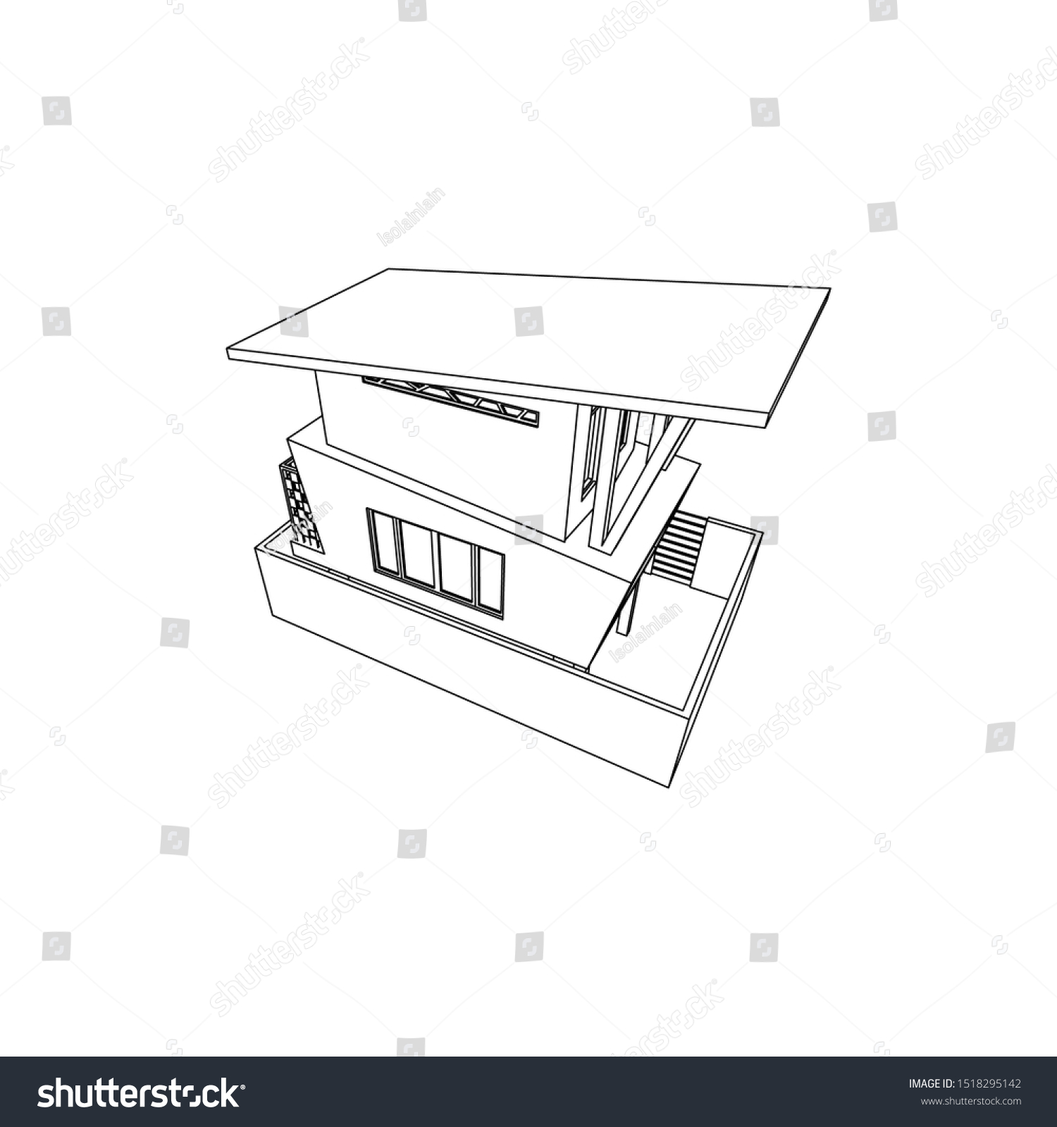 asymmetric architectural building concept, - Royalty Free Stock Vector ...