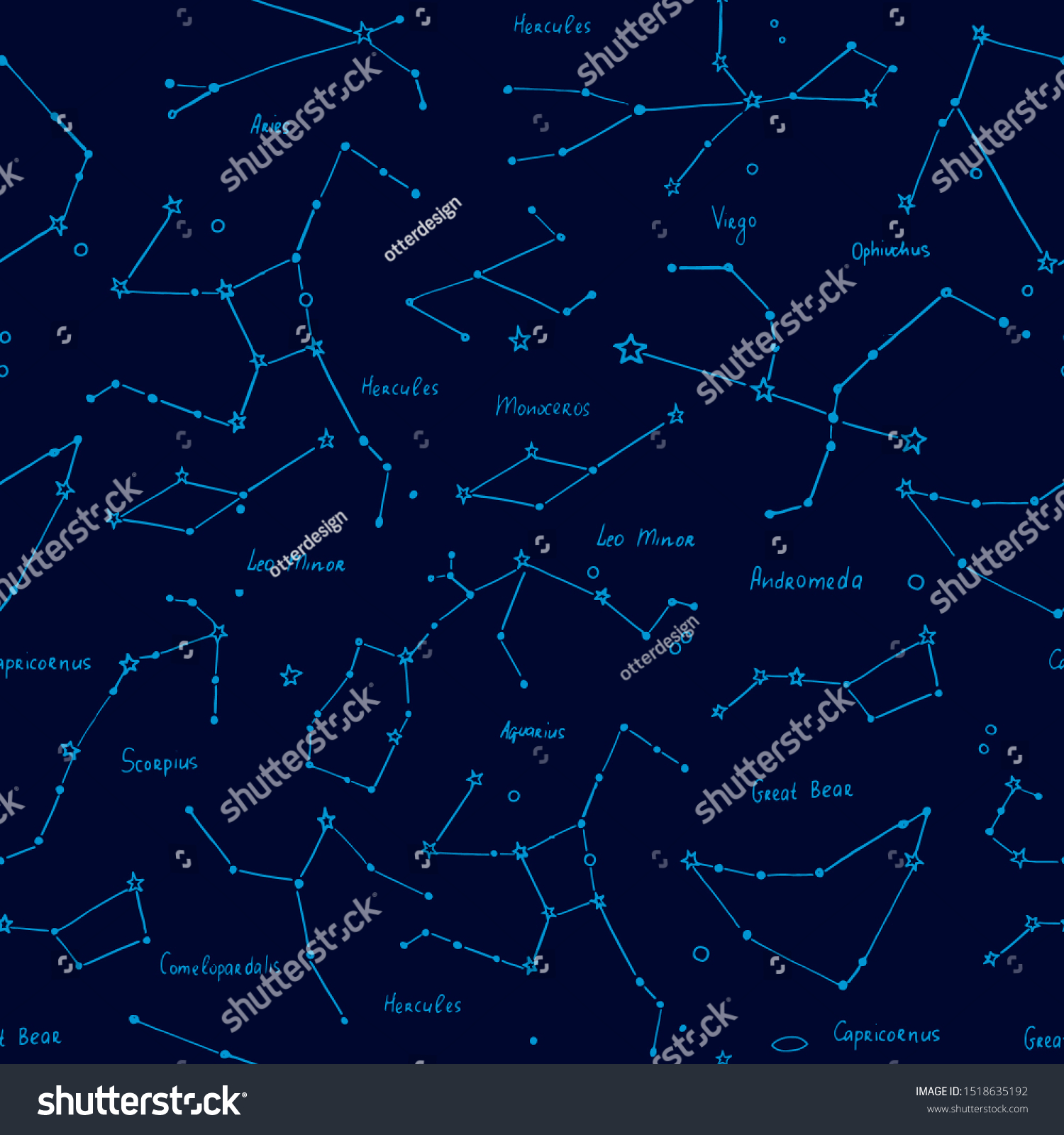 Constellation seamless texture. Andromeda, - Royalty Free Stock Vector ...