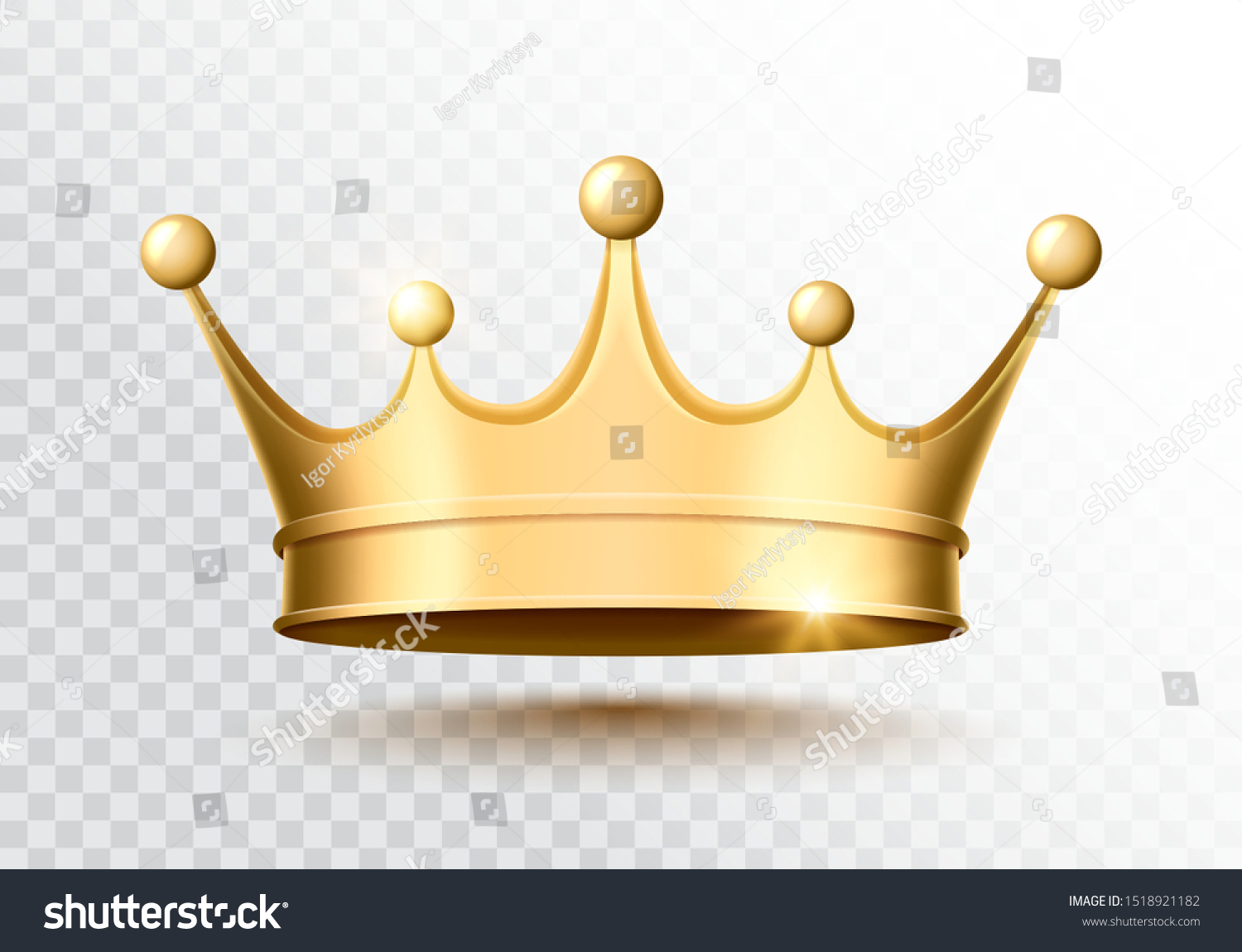 Golden crown on a transparent background. Vector illustration. #1518921182