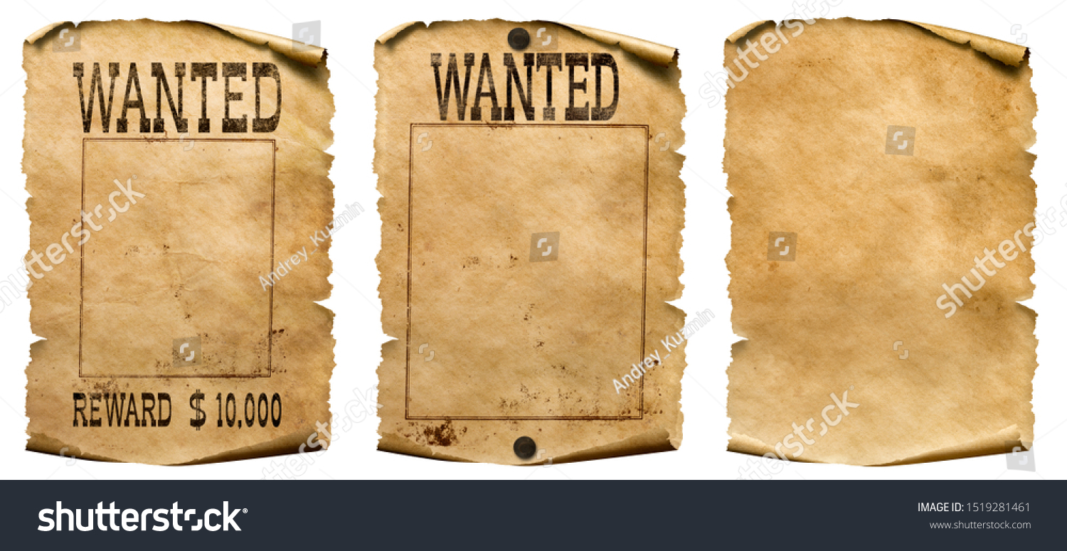 Wild west wanted posters set isolated on white #1519281461