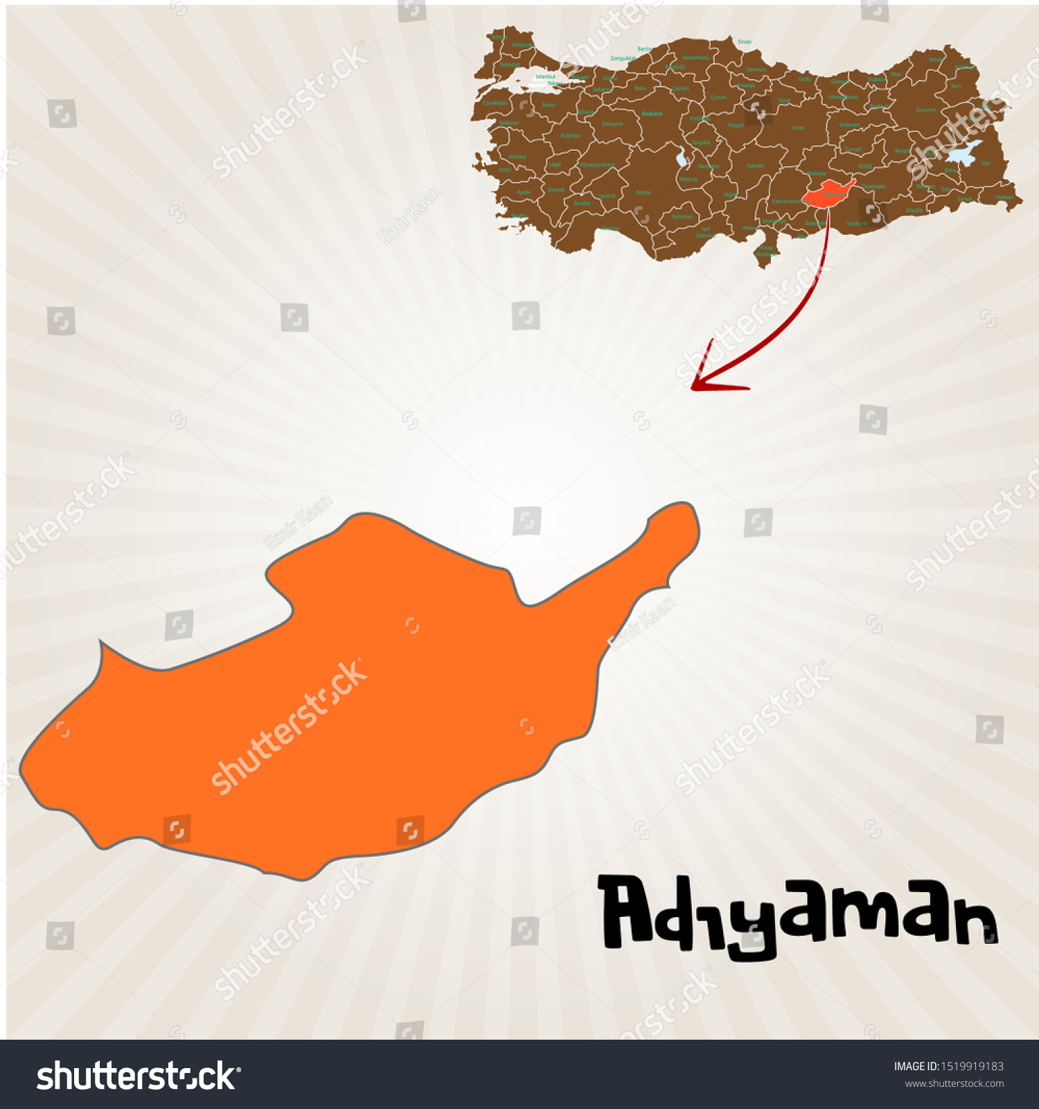 Cities and locations on the map of Turkey Adiyaman #1519919183
