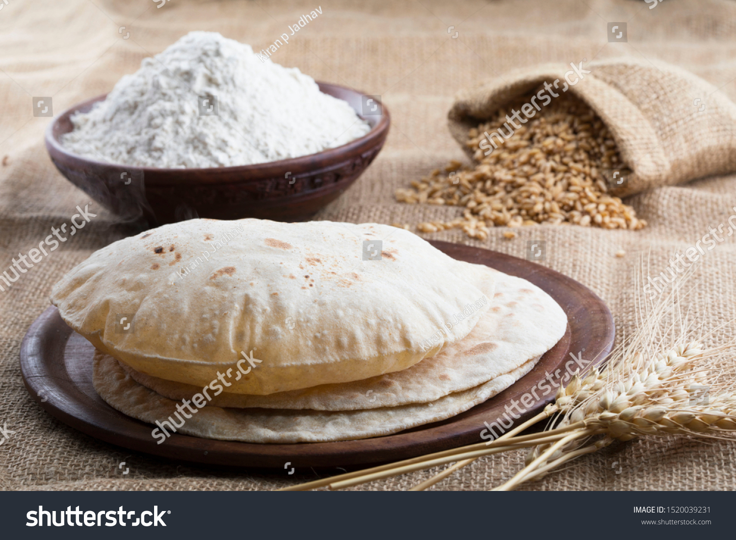 Indian Roti, chapati, poli, which is made of organic wheat.  #1520039231