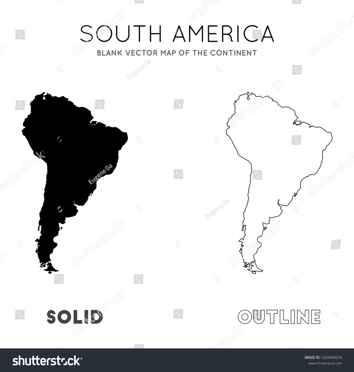 South America Map Blank Vector Map Of The Royalty Free Stock Vector 1520089616 7138
