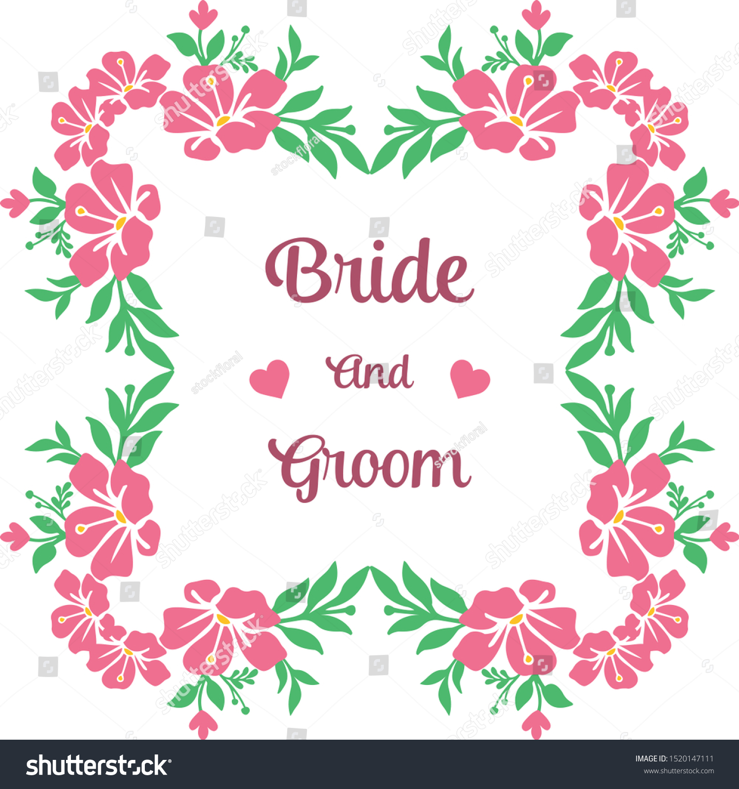 Marriage Invitation Card Of Bride And Groom Royalty Free Stock Vector 1520147111 8102