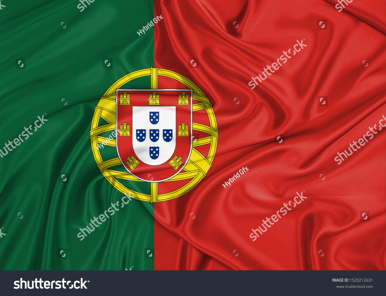 Silk Flag of Portugal. Portugal Flag of Silk Fabric. #1520212631